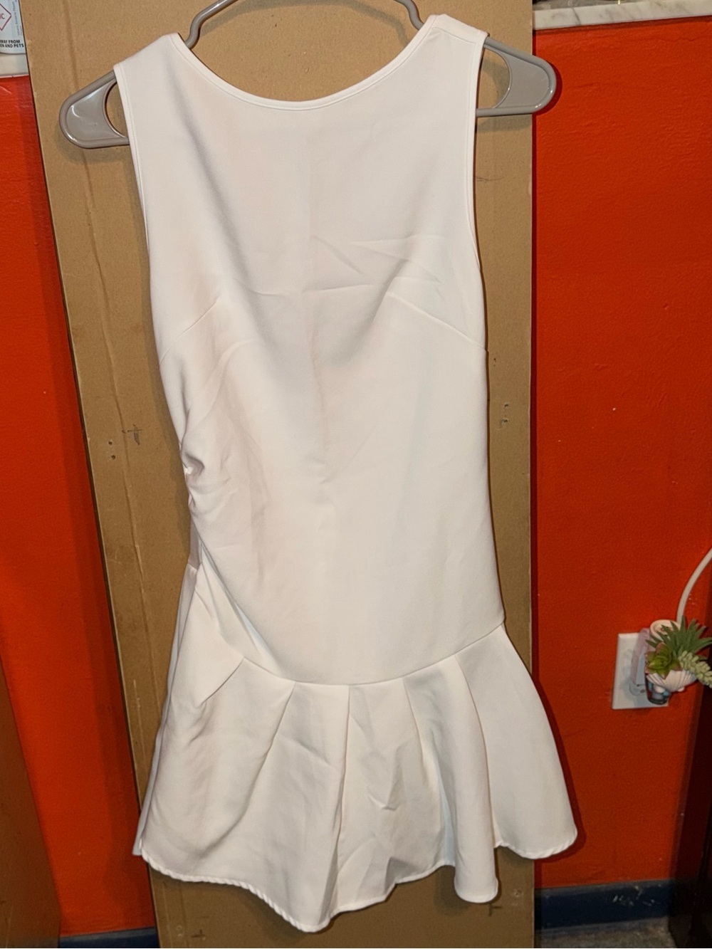 SHEIN White Low-back Dress with Ruffled Bottom